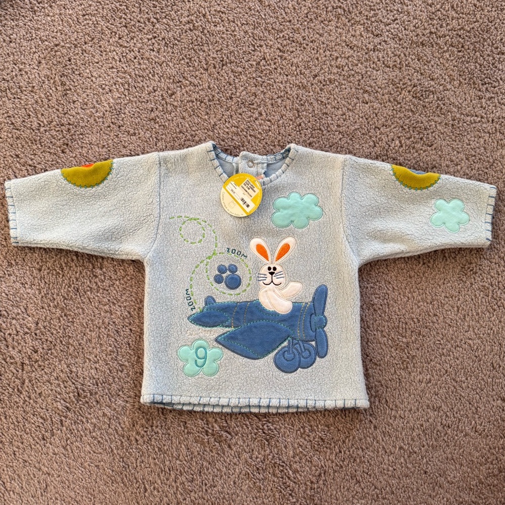 Zutano Blue Bunny Adventure Sweater
